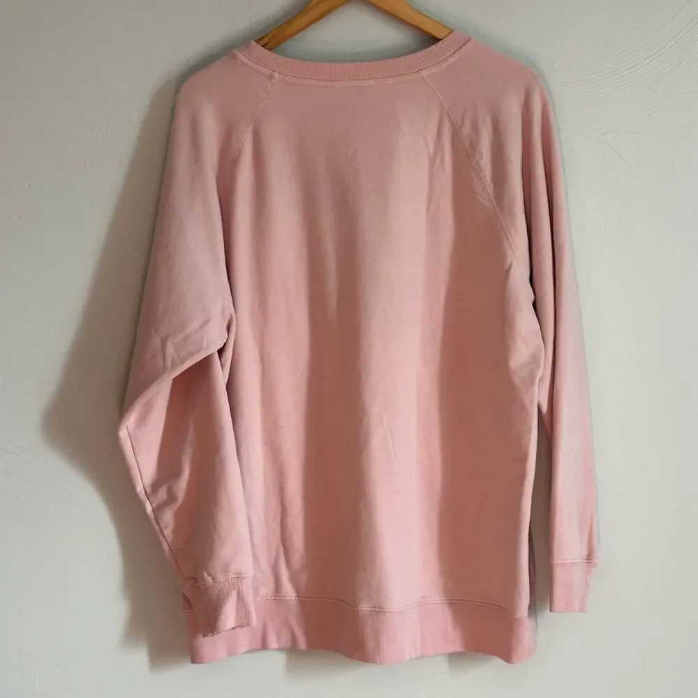 Wildfox Pink Coffee & Sunshine Oversized Felt Sweater